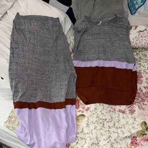 Free people striped skirt set